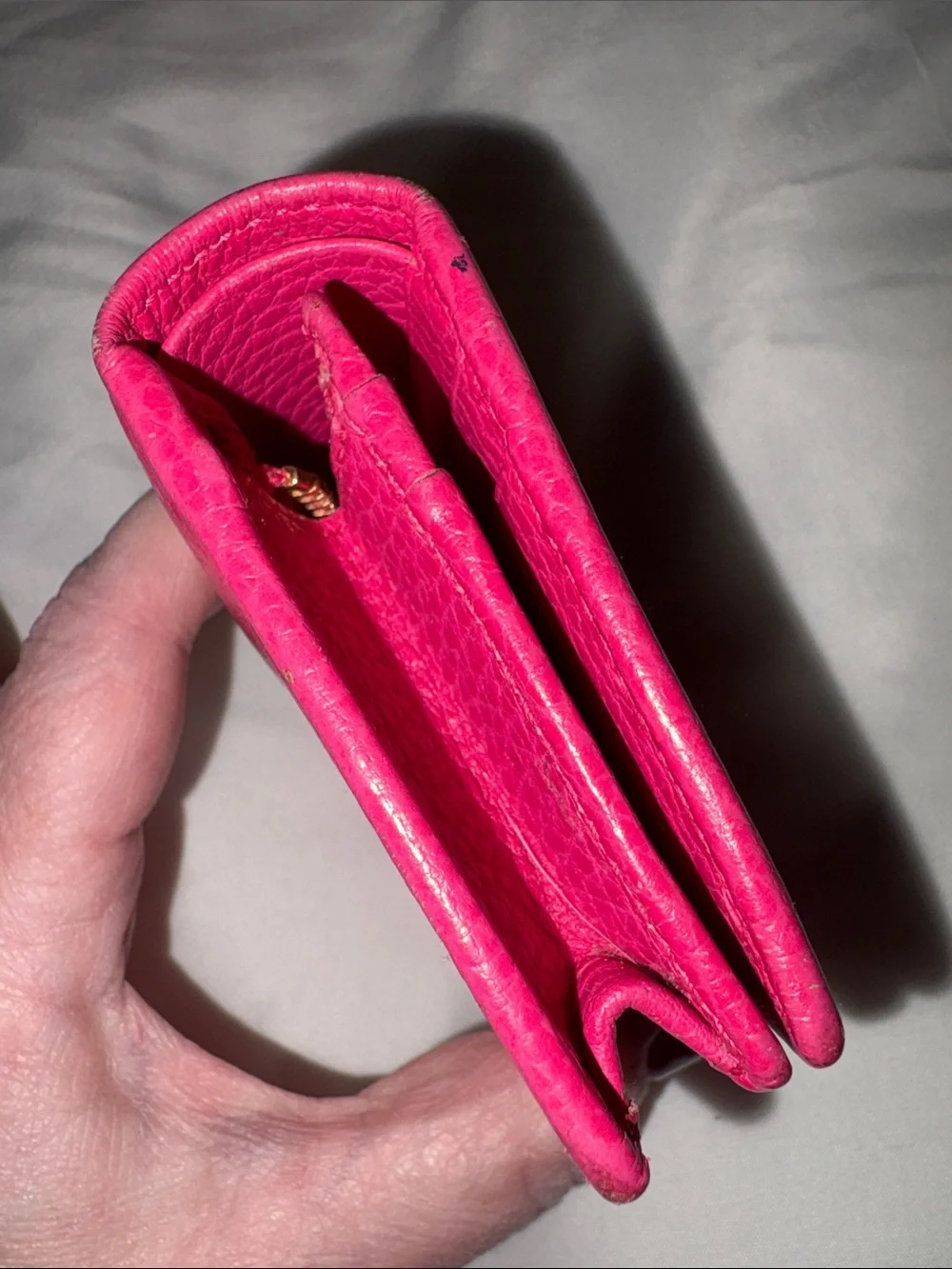 GUCCI Hot Pink Barbie Compact Wallet Pebbled Leather - Picture 8 of 8